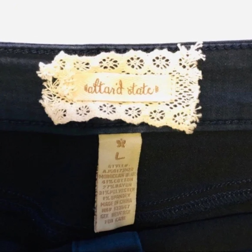 NWOT Altar'd State Navy Button Front Denim Mini Skirt - Picture 3 of 5
